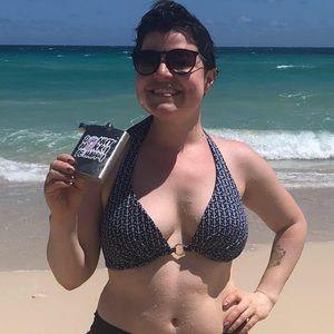 EUC Large Merona Navy & White Nautical/Anchor Skirted Bikini